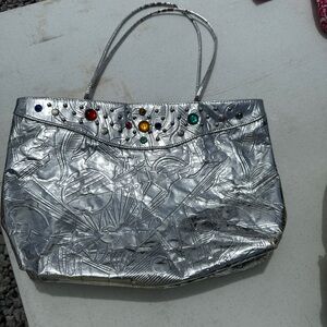 Silver Embellished Women's Bag